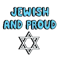 a poster that says jewish and proud with a star of david