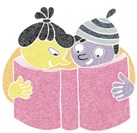 a boy and a girl reading a book together