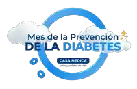 a blue circle with the words " mes de la prevencion de la diabetes " on it