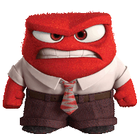 a cartoon character with an angry face wearing a white shirt and tie