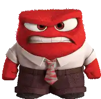 a cartoon character with an angry face wearing a white shirt and tie