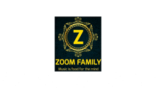 a logo for zoom family with a gold letter z