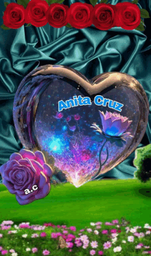 a heart with anita cruz written on it