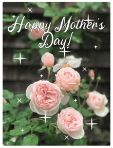 a card that says happy mother 's day with flowers in the background