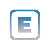 the letter e is in a square with a blue border