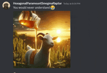 a picture of a goat with honey being poured on it and the words " you would never understand "