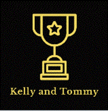 a trophy with a star on it and the name kelly and tommy