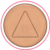 a brown coin with a triangle in the middle of it