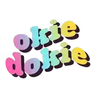 a colorful logo that says okie dokie