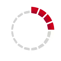 a white circle with a red stripe in the center