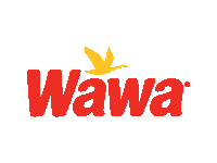 a red and yellow wawa logo with a yellow bird