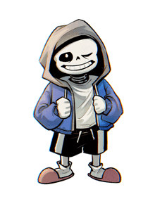 a cartoon of a skeleton wearing a hoodie