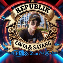 a picture of a man in a hat with republik cinta & sayang