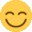 a yellow smiley face with its eyes closed and a smile .