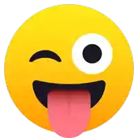 a yellow smiley face with a pink tongue sticking out of it