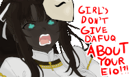 a drawing of a girl with the words " girl 's don 't give dafaq about your e10 "