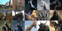 a collage of images of monsters including a dragon and a moth