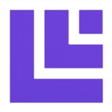 a purple square with a white line going through it on a white background