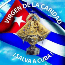 a picture of a statue with the words virgen de la caridad on it