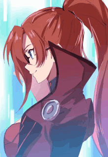 a drawing of a girl with long red hair