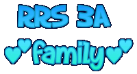 rrs 3a family is written in blue with hearts