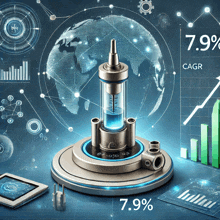 an illustration of a device with a globe in the background and the number 7.9% on the bottom