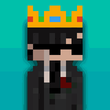 a pixel art of a man wearing a crown