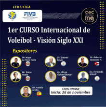 a poster for the 1er curso internacional de voleibol- vision siglo xxi