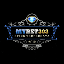 a logo for mybet303 with a diamond in the center