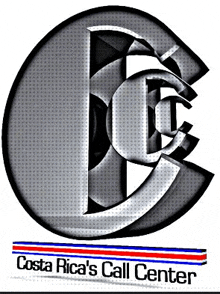 a logo for costa rica 's call center with a gray letter c on a white background .