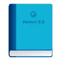 a blue book that says version 5.0 on the front