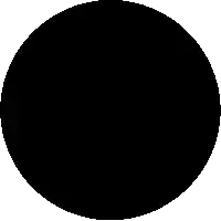 a black circle with a white border is a pixel art .