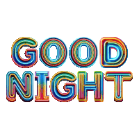 a colorful neon sign that says good night