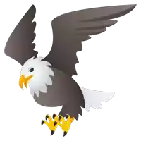 a bald eagle with its wings spread is flying