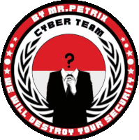 a logo for the cyber team with a man in a suit