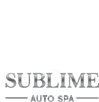 a logo for sublime auto spa with a white background