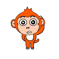 a cartoon monkey with a surprised expression on his face