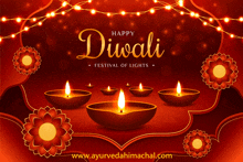 a happy diwali festival of lights greeting card