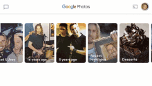 a screenshot of a google photos page showing photos from 16 years ago to 5 years ago