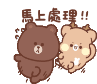 a brown bear and a brown bear with chinese writing