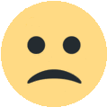 a yellow smiley face with a black mustache and a sad expression .