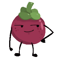 a cartoon illustration of a berry with arms and legs