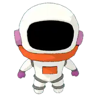 a cartoon drawing of an astronaut wearing a helmet