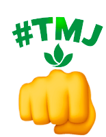 a fist with #tmj written on it