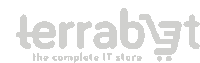 a logo for terrabyte the complete it store on a white background .