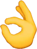 a yellow hand making an okay sign with its fingers