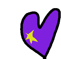 a purple heart with a yellow star in it