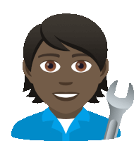 a cartoon of a man holding a wrench and smiling