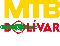 a logo for mtb bolivar with a bicycle chain