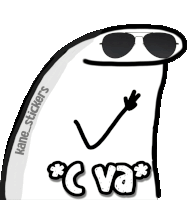 a drawing of a stick figure wearing sunglasses and the words kane stickers